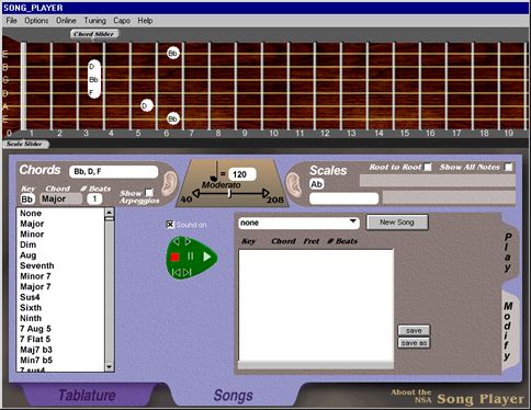 software for writing a guitar chord dictionary