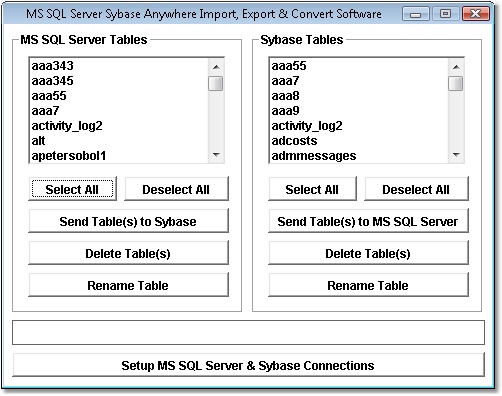 MS SQL Server Sybase Anywhere Import, Export & Convert Software