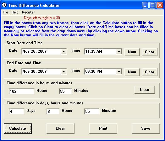 Time Difference Calculator