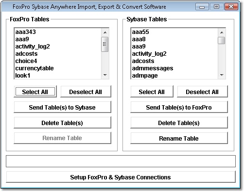FoxPro Sybase Anywhere Import, Export & Convert Software