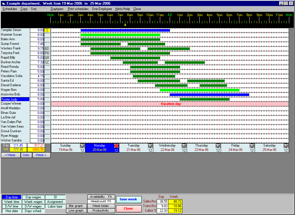 weekly staff roster template softwares Free download FreeWares