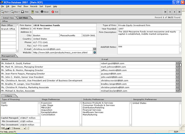 VCPro Database 2002Business Finance by vcaonline.com - Software Free Download