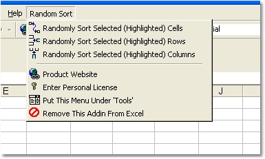 Excel Random Sort Order of Cells, Rows & Columns Software