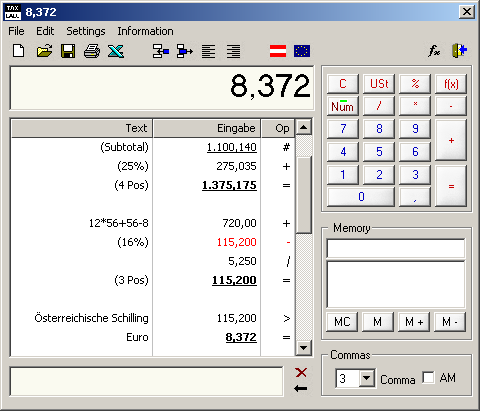 TaxCalc Tape Calculator 1.1Business Finance by pma Software - Software Free Download