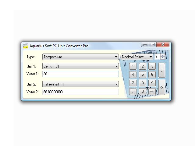 Aquarius Soft PC Unit Converter