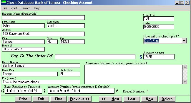 Check Printing Software 2000