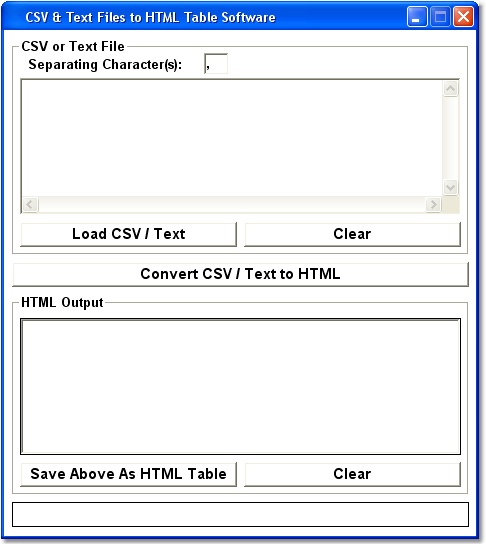 CSV & Text Files to HTML Tables Software 7.0