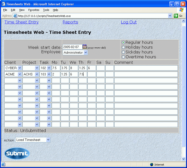 CyberMatrix Timesheets Web