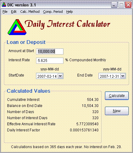 Daily Interest Calculator