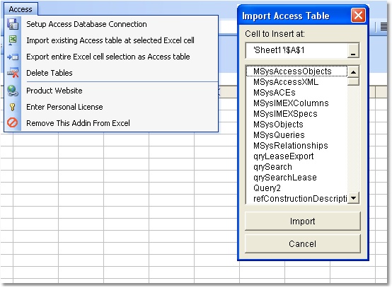 Excel MS Access Import, Export & Convert Software 7.0