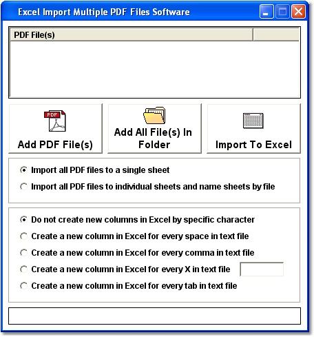 Excel Import Multiple PDF Files Software