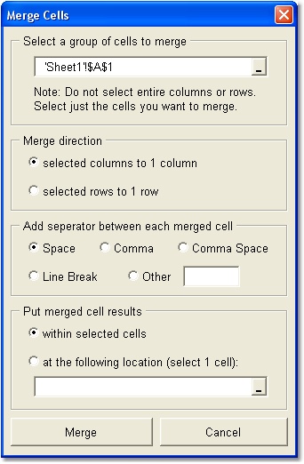 Excel Merge (Combine) Cells, Columns, Rows & Data Software 7.0