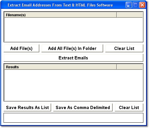 Extract Email Addresses From Text & HTML Files Software 7.0