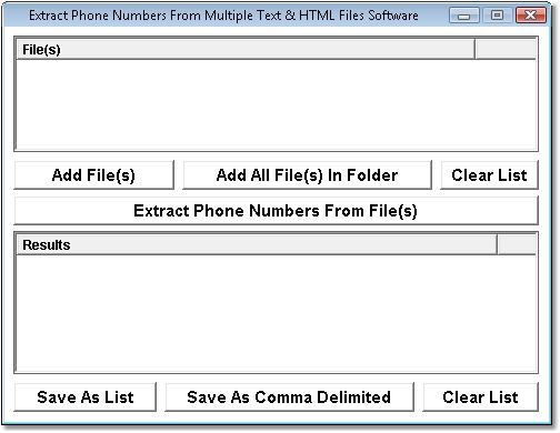 Extract Phone Numbers From Multiple Text & HTML Files Software 7.0