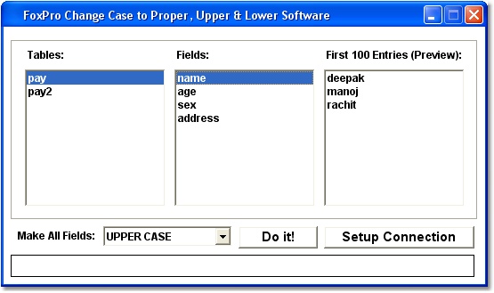 FoxPro Change Case to Proper, Upper & Lower Software 7.0