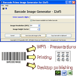 Interleaved 2of5 barcode prime image gen 1.1