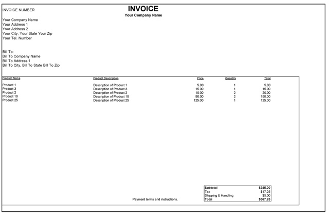 Invoice Creator for Excel