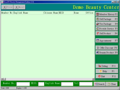 MemDB Beauty Management System 1.0
