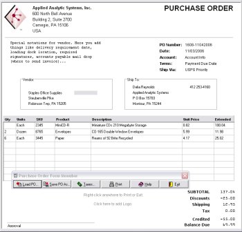 OrderGen Purchase Order Form
