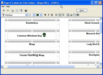 Page Of Labels for File Folders 2.90