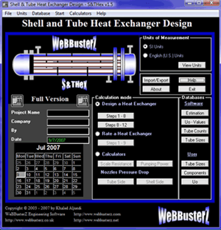 Shell and Tube Heat Exchanger Design