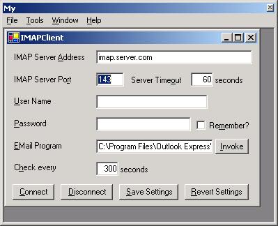 Simple System Tray IMAP Client