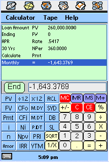 tApCalc Financial tape calculator(Sony/Ericsson P800/P900)