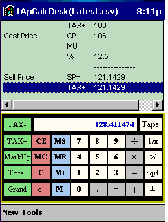 tApCalcCPA Accounting tape calculator(Palm OS)