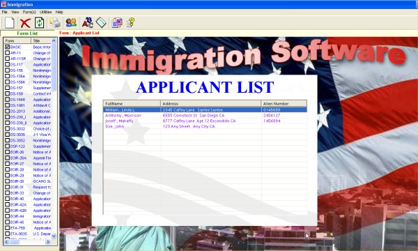 The WYSIWYG Immigration Forms Processor