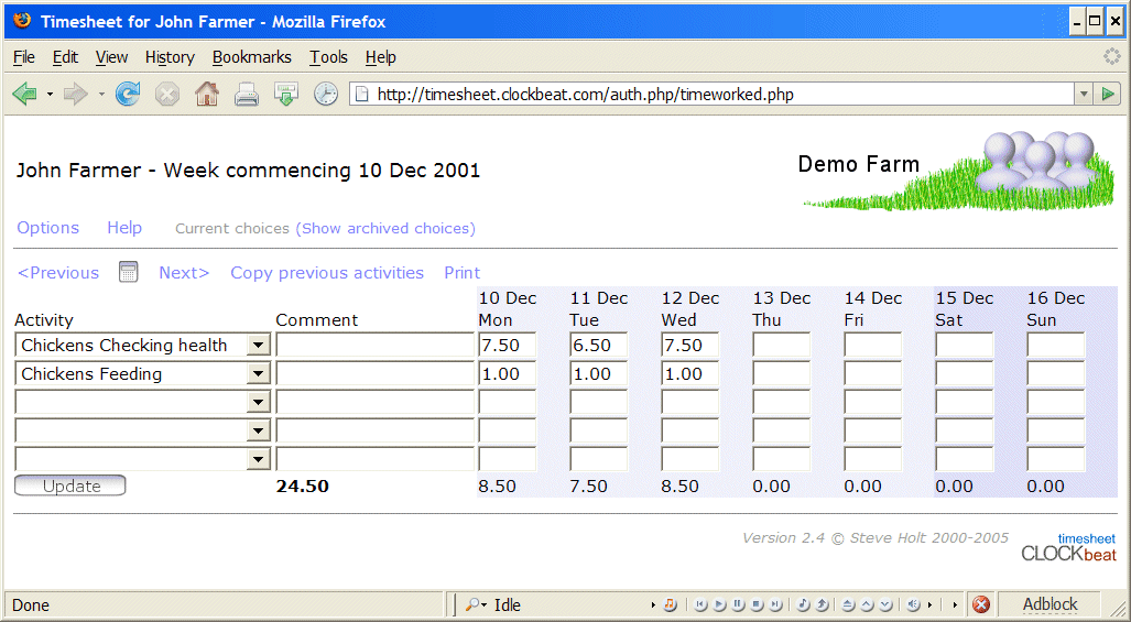 Timesheet System 2.4