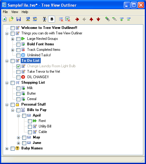 Tree View Outliner