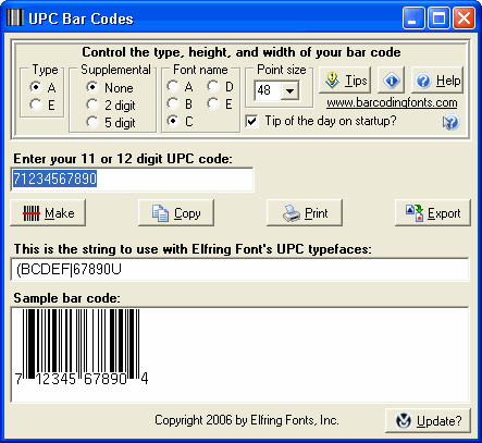 UPC Bar Codes