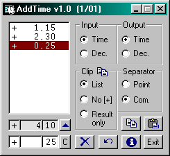 AddTime 1.0.01Calculators by Detlev Schaefer - Software Free Download