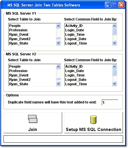 MS SQL Server Join Two Tables Software