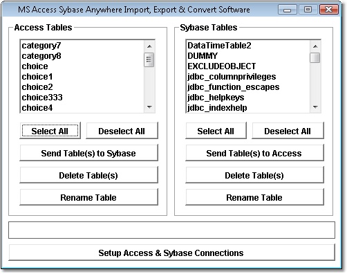 MS Access Sybase Anywhere Import, Export & Convert Software