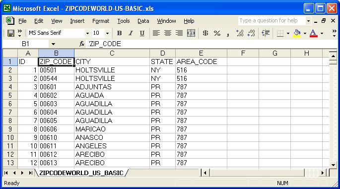 United States ZIP Code Database (Basic) 2003 by Hexa Software Development Center- Software Download