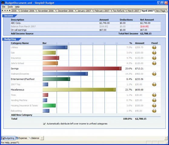 free household budgeting software