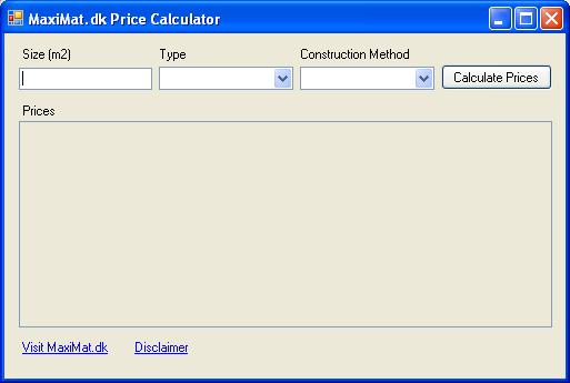 MaxiMat Price Calculator