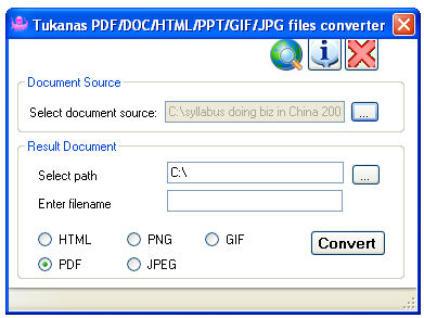 PDF/DOC/HTML/PPT/GIF/JPG files converter