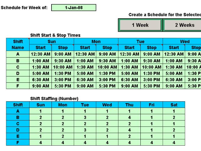 Automatically Schedule Your Employees to Multiple Daily Shifts with Excel