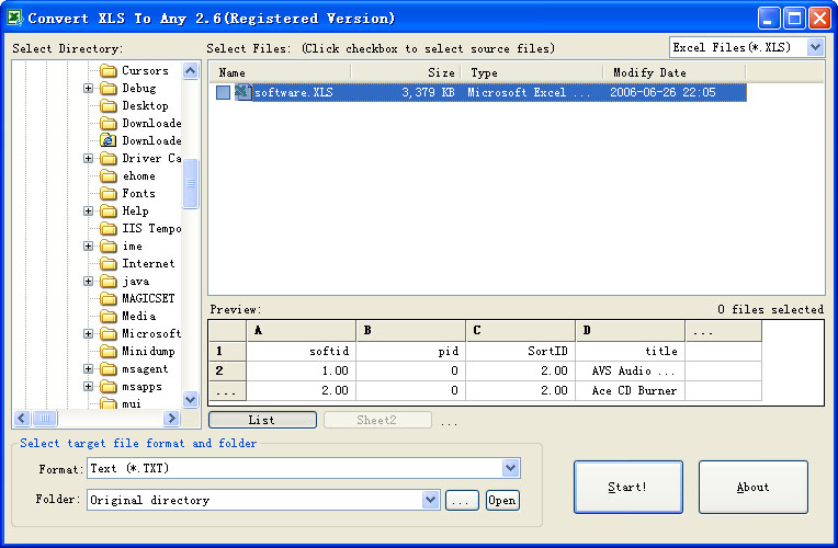 Convert XLS To Any