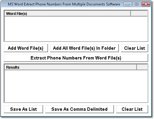 MS Word Extract Phone Numbers From Multiple Documents Software
