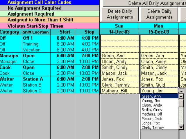 Complex Shift Schedules for 25 People