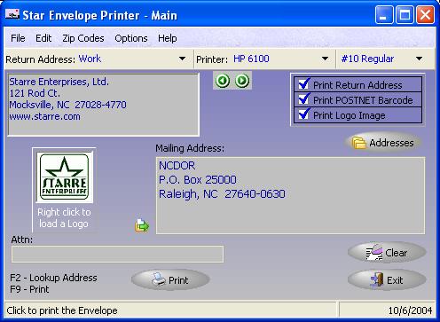 Star Envelope Printer Pro 3.10 by Starre Enterprises, Ltd.- Software Download