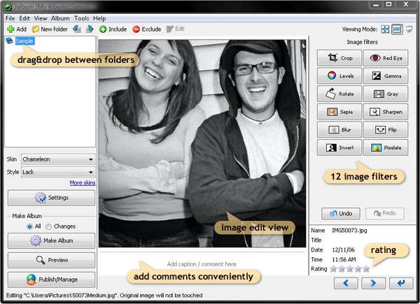 Folder filter. JALBUM.
