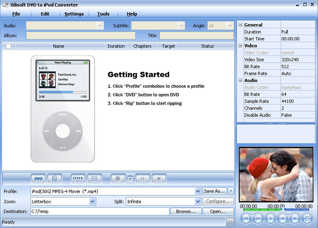 Xilisoft DVD to iPod Converter four