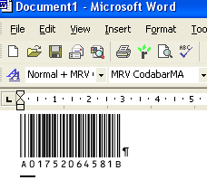 Morovia Codabar Barcode Fontware