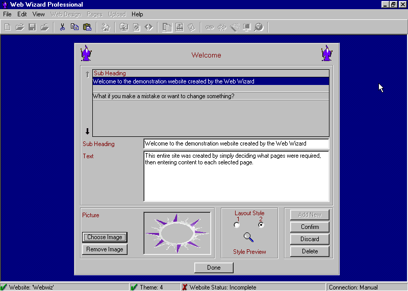 Web Wizard Home Edition