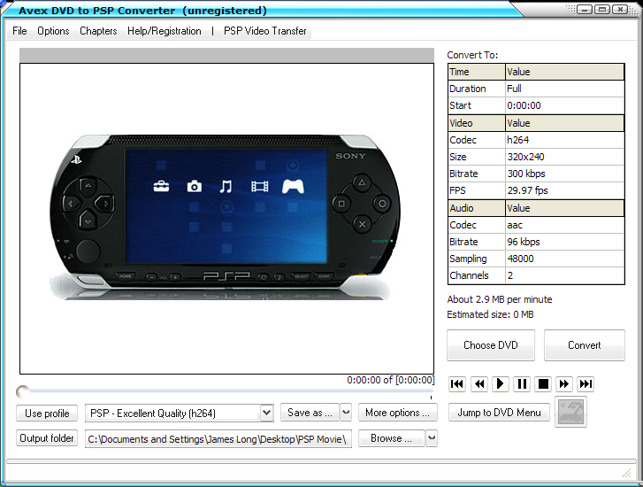 AVX DVD 2 PSP Convert