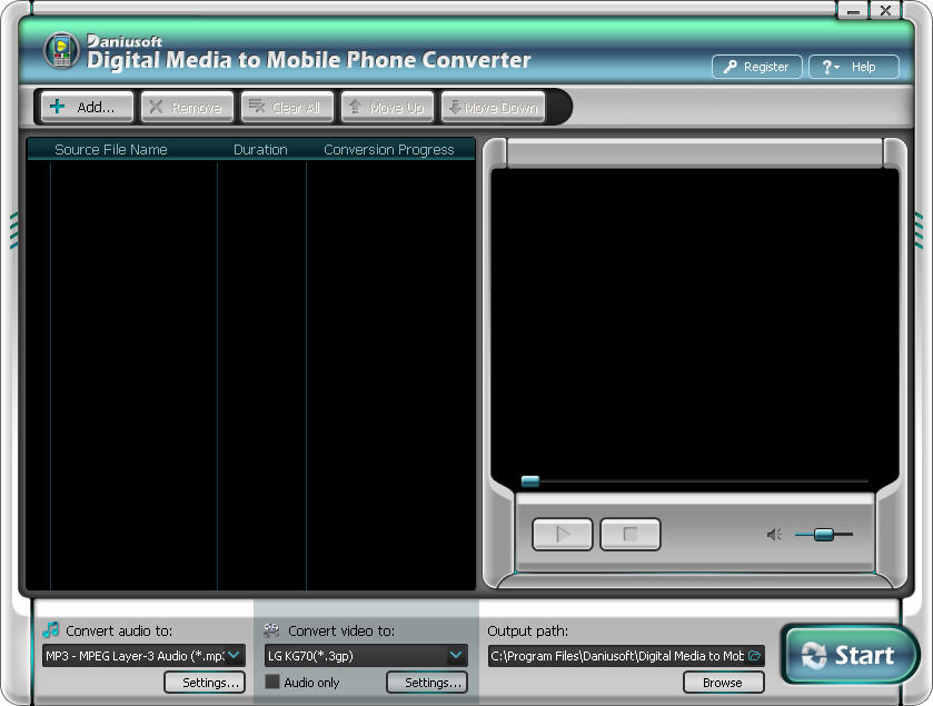 Daniusoft Digital Media to Mobile Phone Converter